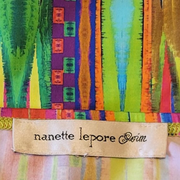 ❣️HP❣️Nanette Lepore Swim stripe coverup tie wrap sarong skirt sz: M - Picture 6 of 8